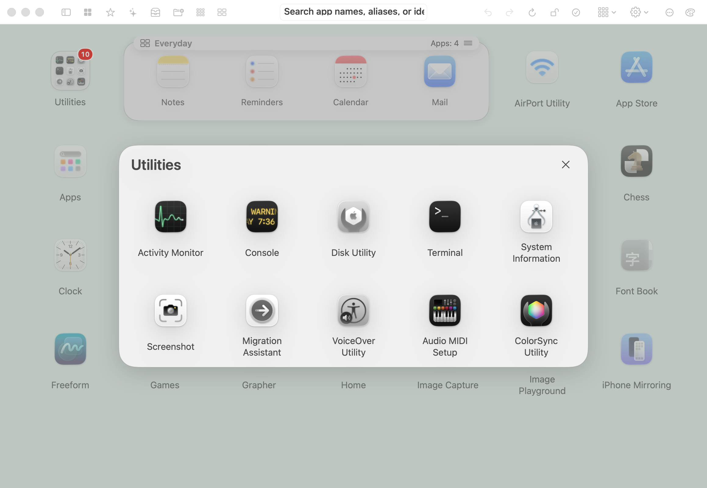 A group opens above the current page in Wildlet Launch